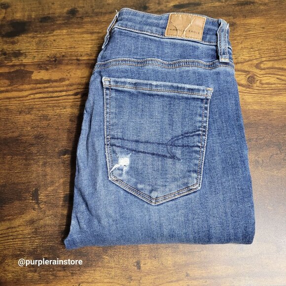 American Eagle Jeans 2 R Jegging Super Hi Rise Next Level Stretch Medium Wash - Picture 3 of 13